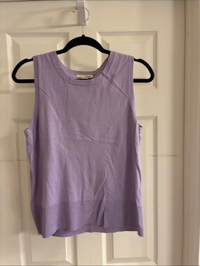 EVIE Lavender Ribbed-Hem Sleeveless Knit Tank